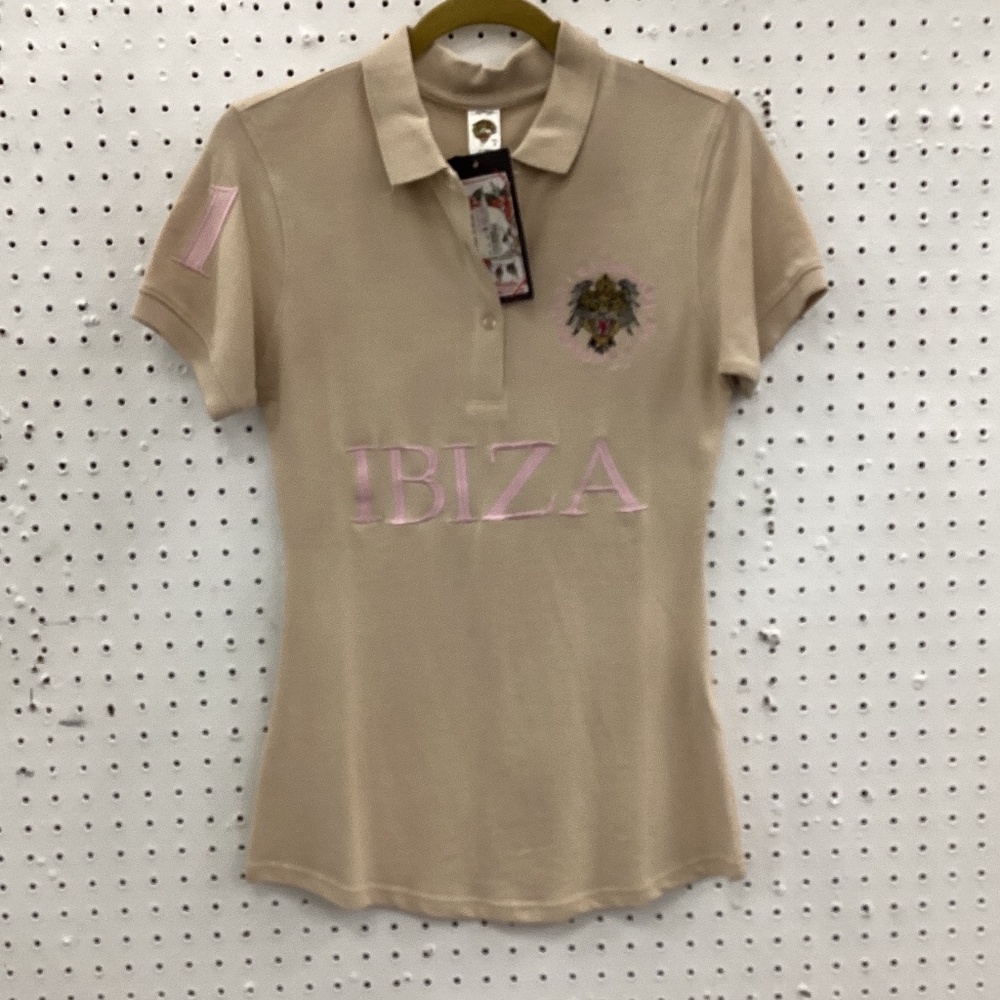Ed Hardy Vintage Polo Shirt, Size Medium, Color Beige, Pink NWT